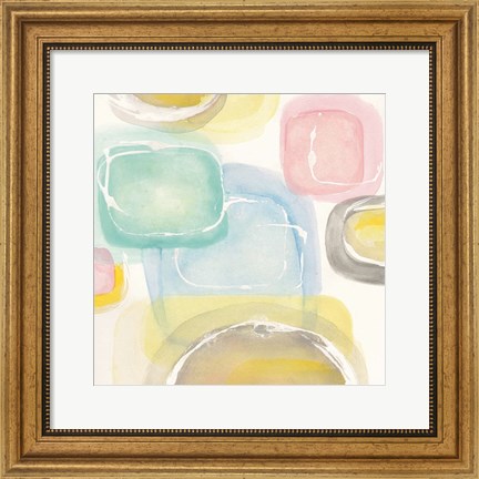 Framed Colorful Squares II Print