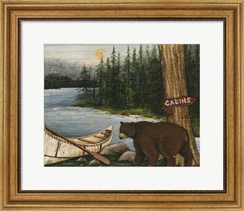 Framed Northwoods Bear Crop Print