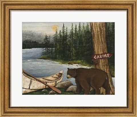 Framed Northwoods Bear Crop Print