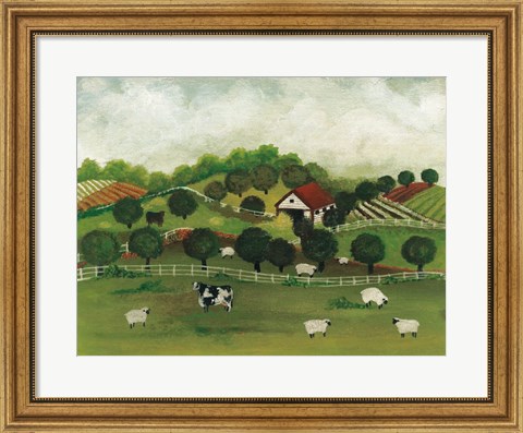 Framed Day at the Farm II Bright Print