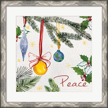 Framed Watercolor Christmas III Print