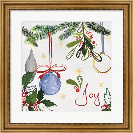 Framed Watercolor Christmas I Print
