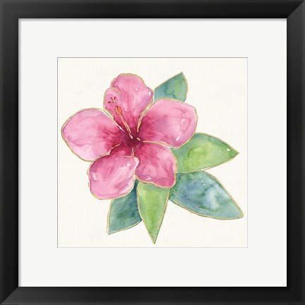 Framed Tropical Fun Flowers III Print