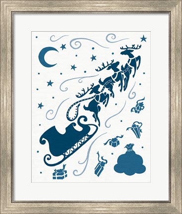 Framed Christmas Otomi Tile II Print
