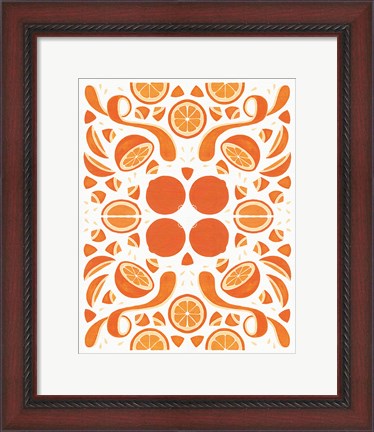 Framed Retro Orange Otomi Print