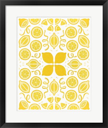 Framed Retro Lemon Otomi Print