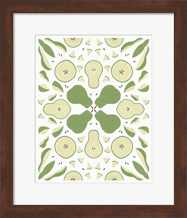 Framed Retro Pear Otomi Print