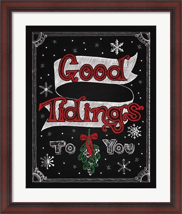 Framed Christmas Chalkboard IV Print