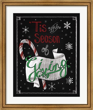 Framed Christmas Chalkboard III Print