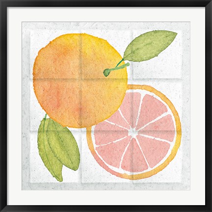 Framed Citrus Tile VIII Print