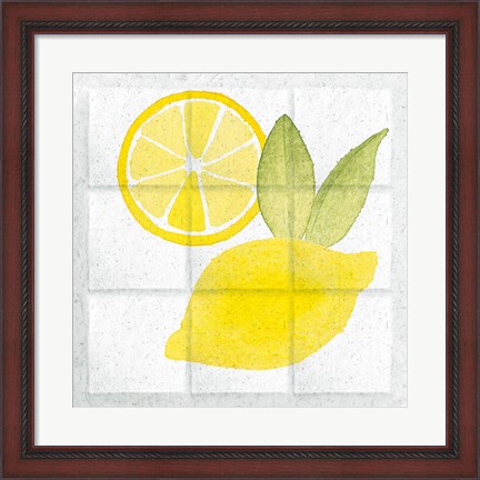 Framed Citrus Tile VI Print