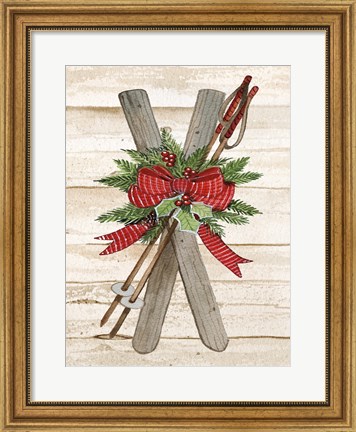 Framed Holiday Sports IV on Wood Print