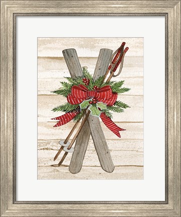 Framed Holiday Sports IV on Wood Print