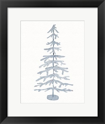 Framed Coastal Holiday Tree IV Red Print