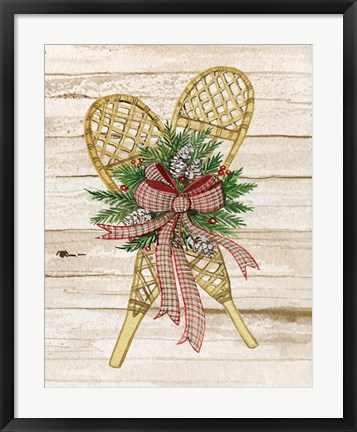 Framed Holiday Sports III on Wood Print