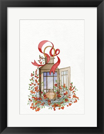 Framed Holiday Lantern I Print