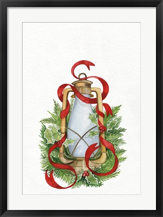 Framed Holiday Lantern III Print