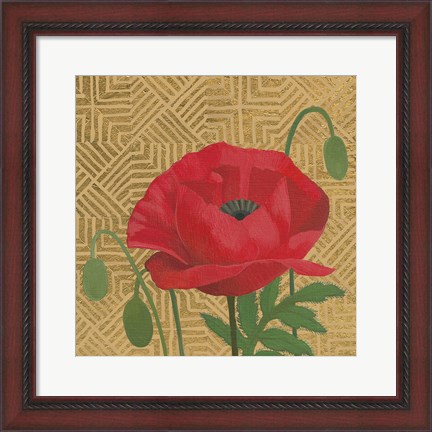 Framed Poppy with Pattern Print