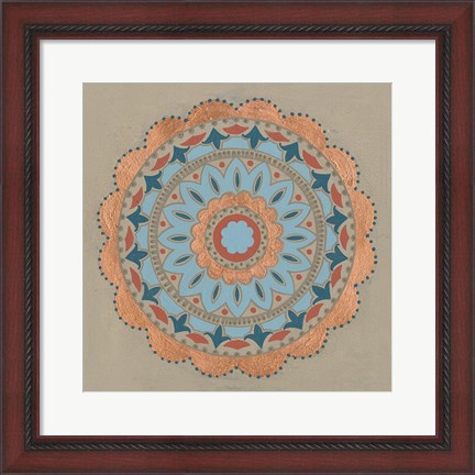 Framed Copper Mandala I Print