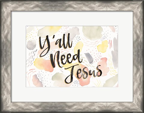 Framed Meadow Breeze VII Yall Need Jesus Print