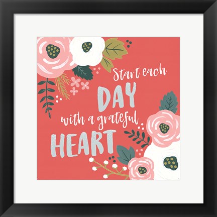 Framed Wildflower Daydreams VII Grateful Heart Print