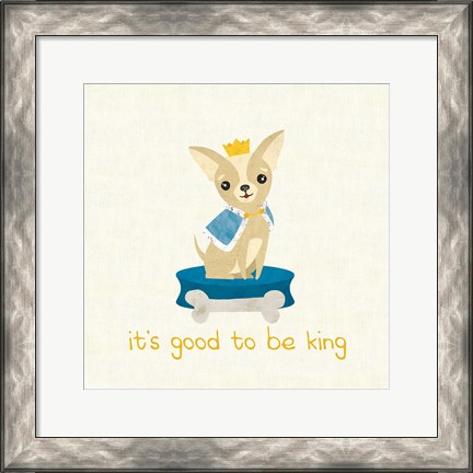 Framed Good Dogs Chihuahua on Linen Print