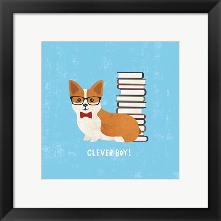 Framed Good Dogs Corgi Print