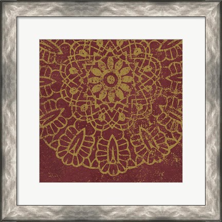 Framed Contemporary Lace III Spice Print
