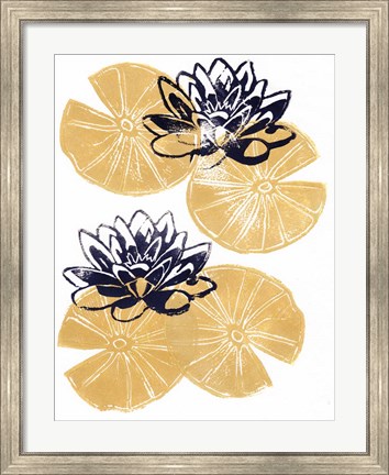 Framed Golden Lily Pad Print