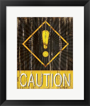 Framed Caution Print