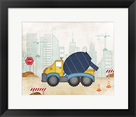 Framed Cement Truck Print