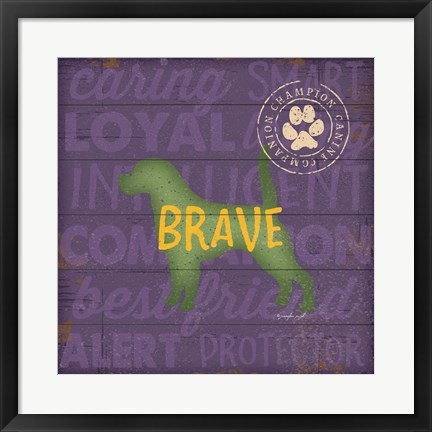 Framed Brave Dog Print