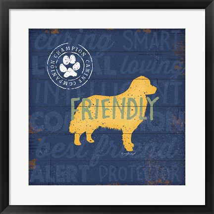 Framed Friendly Dog Print