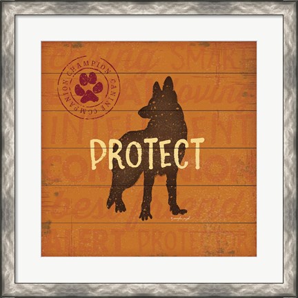Framed Protect Dog Print