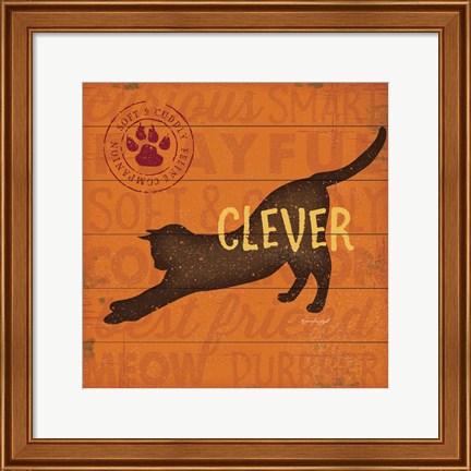 Framed Clever Cat Print