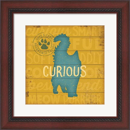 Framed Curious Cat Print