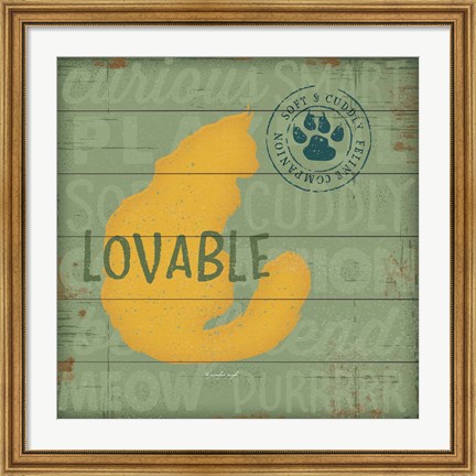 Framed Loveable Cat Print