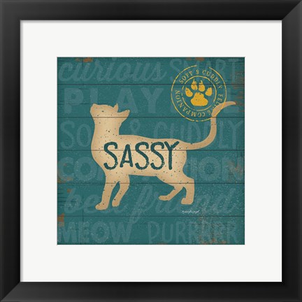 Framed Sassy Cat Print