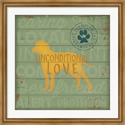 Framed Unconditional Love Dog Print