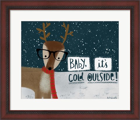 Framed Cold Hipster Reindeer Print