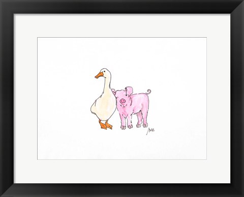 Framed Duck and Pig Print