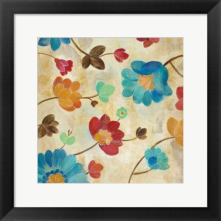 Framed Coral and Teal Garden II Print