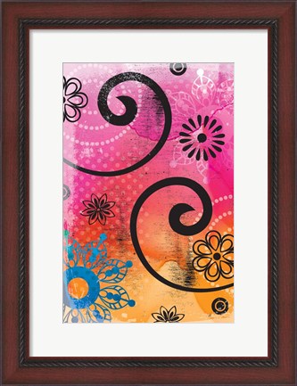 Framed Warm Colors Florals Print