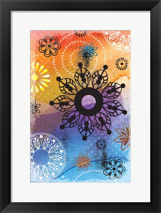 Framed Warm Colors Florals III Print