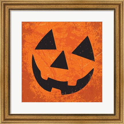 Framed Pumpkin Face Print
