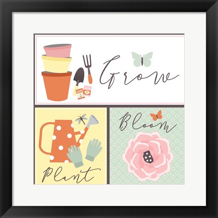 Framed Garden Goddess - Grow, Plant, Bloom Print
