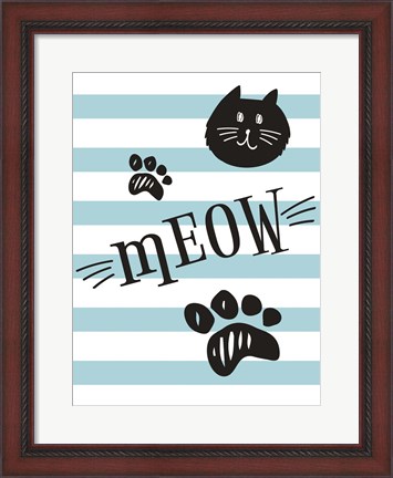 Framed Geometric Cat Meow Print