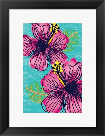 Framed Tropical Floral Print
