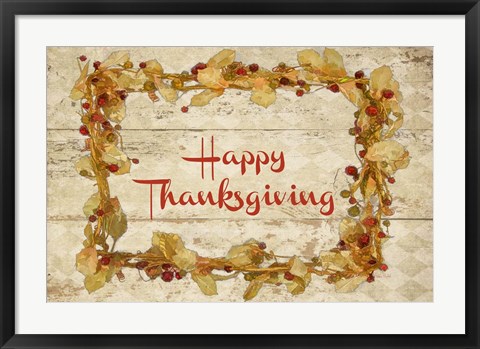 Framed Happy Thanks Giving Print