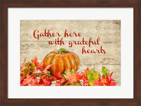 Framed Gather with Thankful Hearts Print